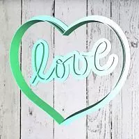 Штамп+резак «Сердце с надписью Love»