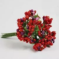 Застежка "Букет", цветы красные 12 шт.