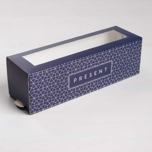 Коробка для макаронс "Present" 18*5,5*5,5см