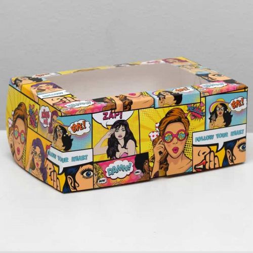 Коробка для 6 капкейков "Pop-art", 25*17*10см