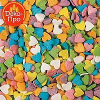 Посыпка сердечки разноцветные, 50г.