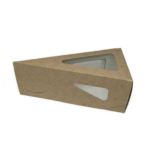 Коробка картон для кусочка тортика, крафт 16*16*8*6см