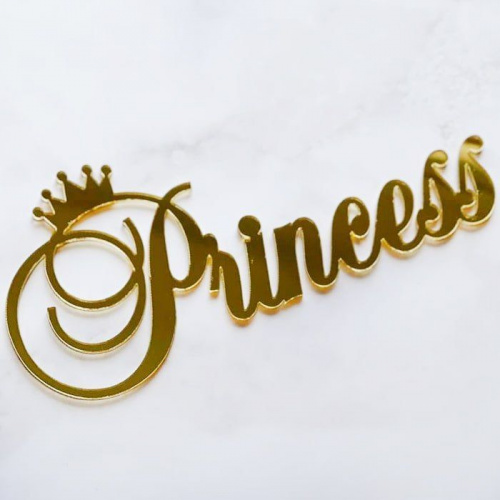 Зеркальный акриловый топпер "Princess", золото Зеркальный акриловый топпер "Princess", золото